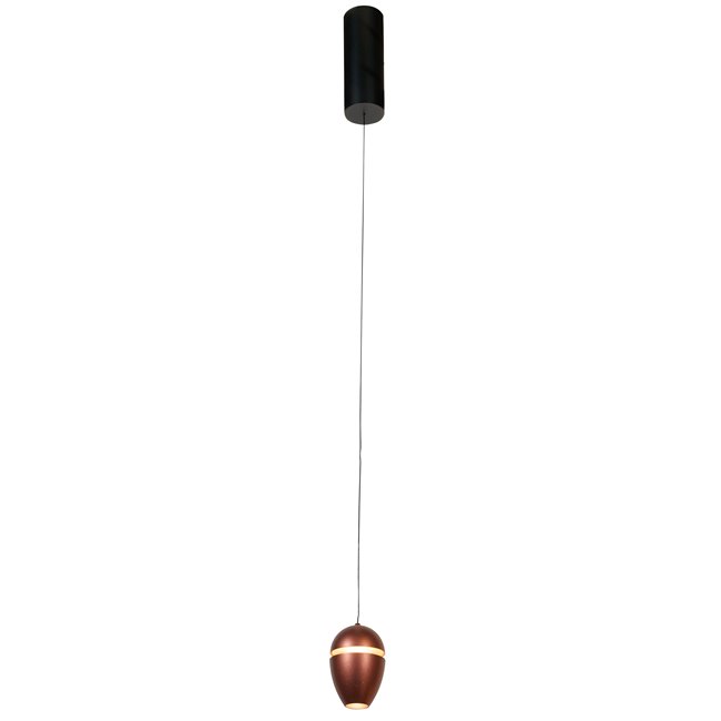 Подвесной светильник Ibiza Brown, 85-265V, Bridgelux, коричневый/черный, H30-200cm, D7cm, LED 7W, 3000K