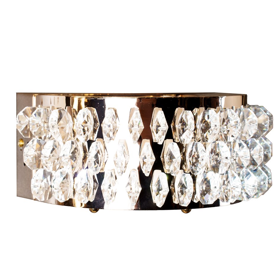 Wall lamp Kending, transparent/gold color, H15.6x23.4x16cm, LED 12W, 3000K-4000K-6000K