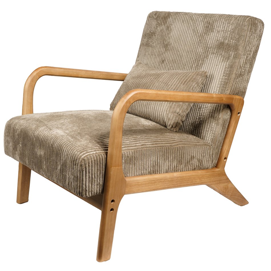 Armchair Cotele, natural/taupe, H83.5x64.5x75cm, seat height 43cm