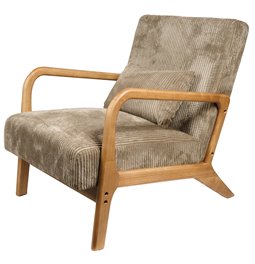Armchair Cotele, natural/taupe, H83.5x64.5x75cm, seat height 43cm