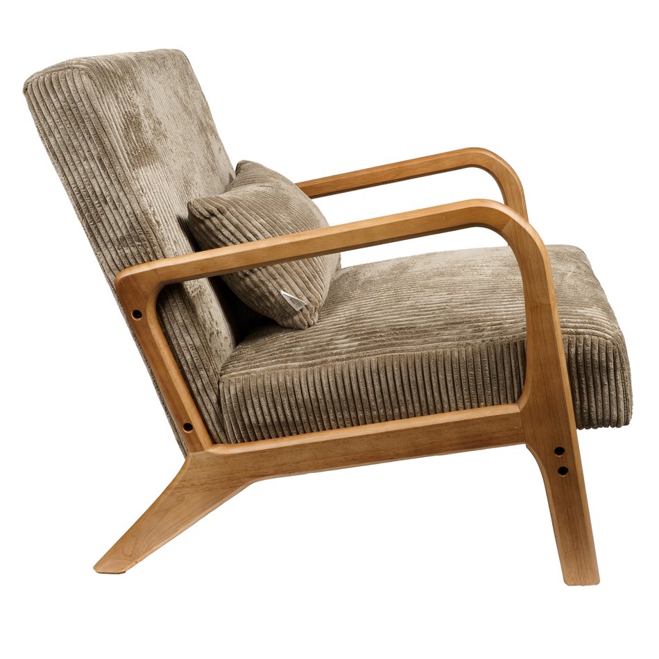 Armchair Cotele, natural/taupe, H83.5x64.5x75cm, seat height 43cm