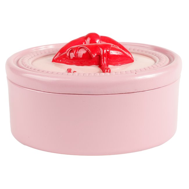 Jewelry box Lips, pink/red, H9cm, D15cm