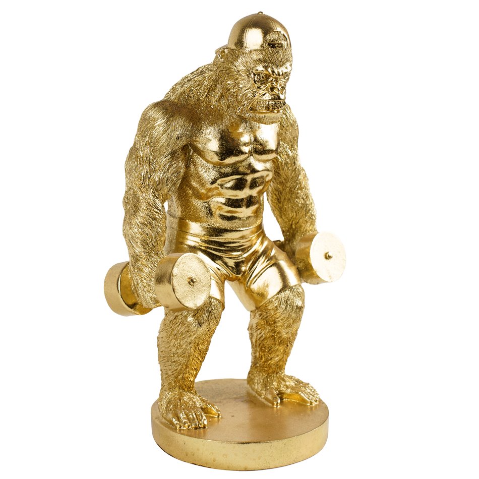 Декоративная фигурка Orangutan Gold, золотой цвет, H33x14x19cm