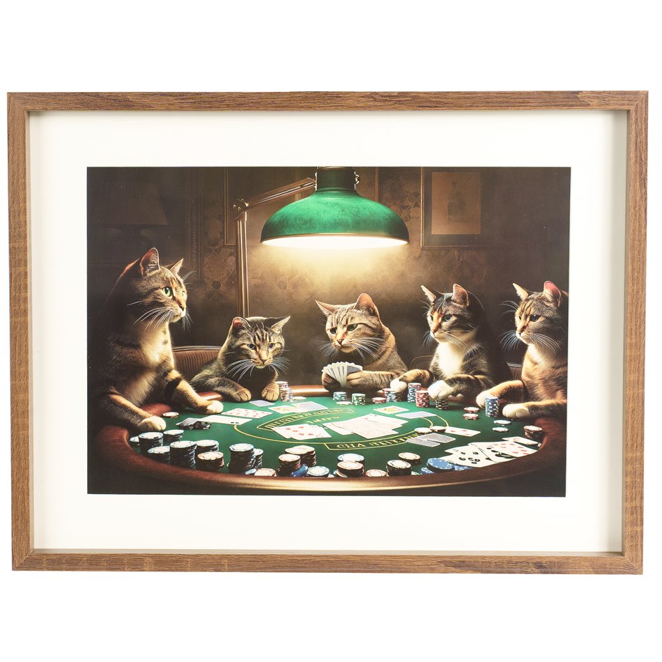 Wall art Cats Poker, 30x40cm