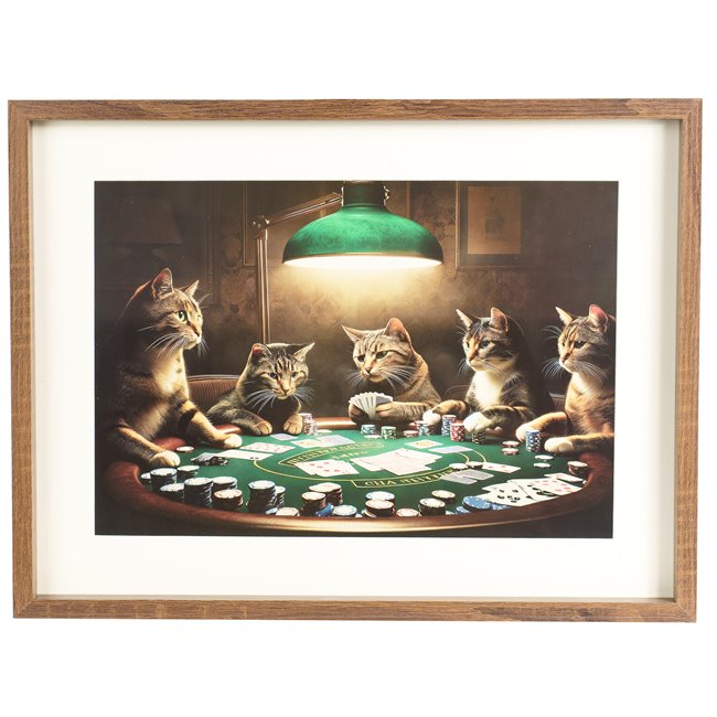 Wall art Cats Poker, 30x40cm