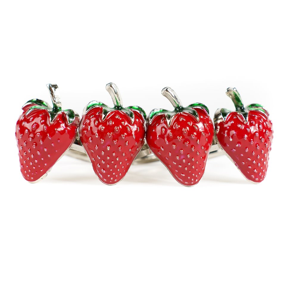 Кольца для салфеток Strawberry, комплект из 4 шт., H3.3x3.9x3.5cm
