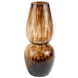 Vase Tortoise Shell, brown, glass, H35cm, D15cm
