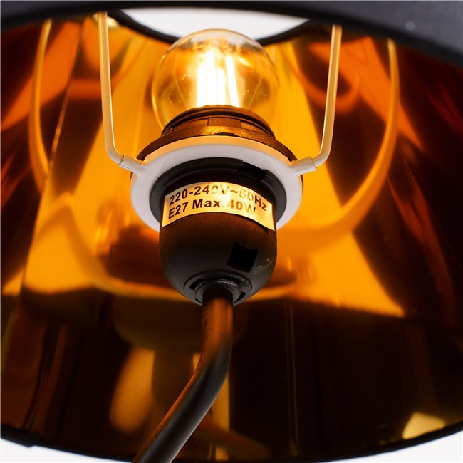 Table lamp Angel gold, black/gold color, H44.5cm, D25cm, E27 40W(MAX)