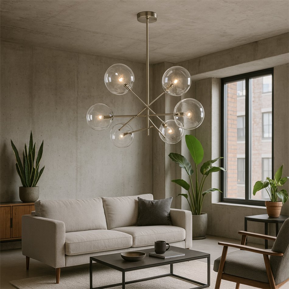 Pendant lamp Raja, G9 6x35W(MAX), H90-120cm, D75cm