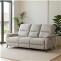 Three-seater electric recliner Olleo, light gray, H101x200x103-158cm, seat height 54cm