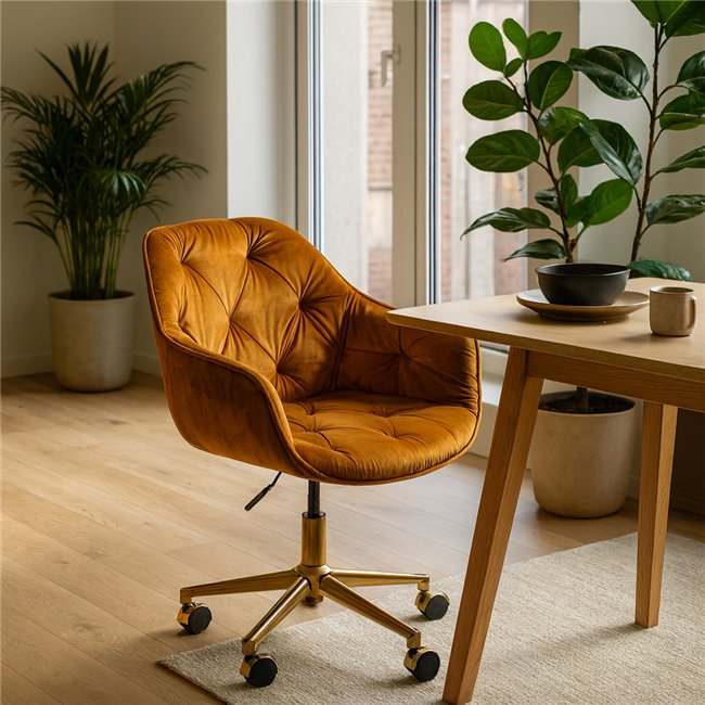 Office chair Slorino 15, golden color, H77-88x58x63cm, seat height 44-54cm