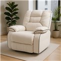 Кресло реклайнер - качалка Hohenberg, электрический, бежевый, вращающийся на 210 градусов, H84-106x96x105-170cm