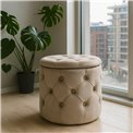 Pouf with storage Mainburg A MD, taupe, velvet, H43xD43cm