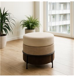 Pouf Mariola B MD, brown/beige, H45xD48cm