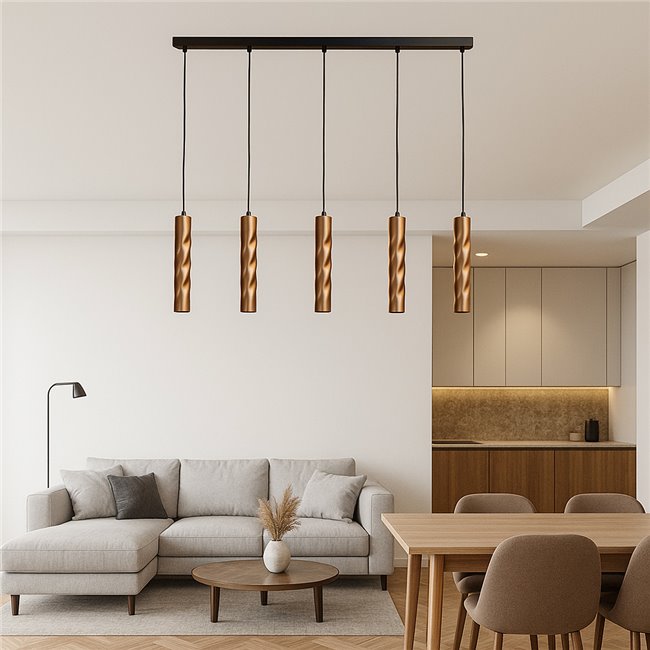 Pendant lamp Imalla Coffe Gold, H55-235x120x5.5cm, GU10x5 5W(MAX)