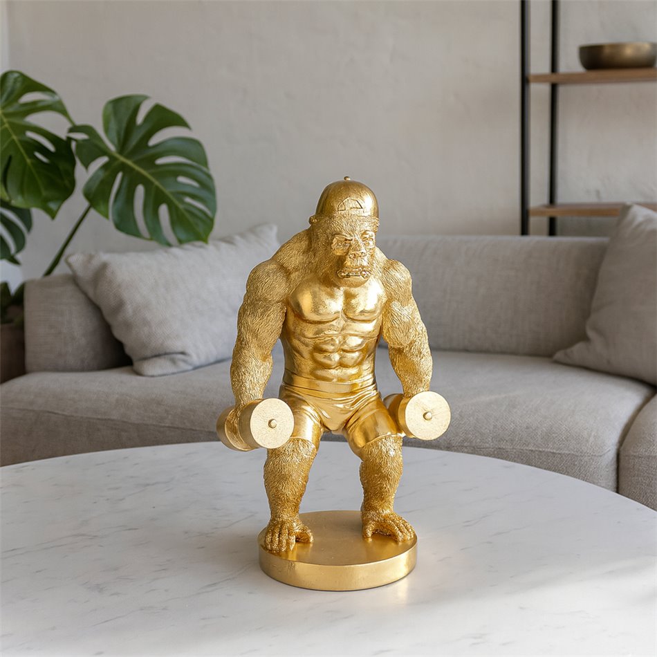 Декоративная фигурка Orangutan Gold, золотой цвет, H33x14x19cm