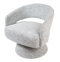 Armchair Delle, swivel, white,H72x71x72, seat H45cm