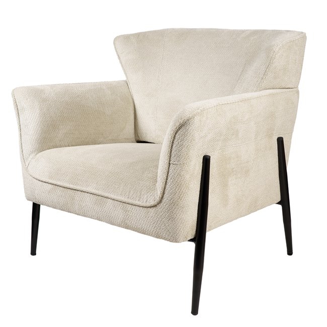 Armchair Dolni, cream color, H83x81x83cm, seat H44cm