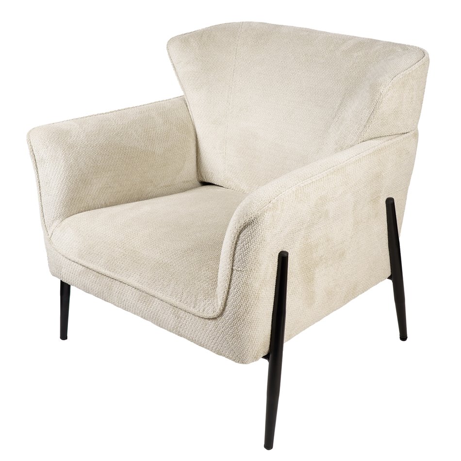 Armchair Dolni, cream color, H83x81x83cm, seat H44cm