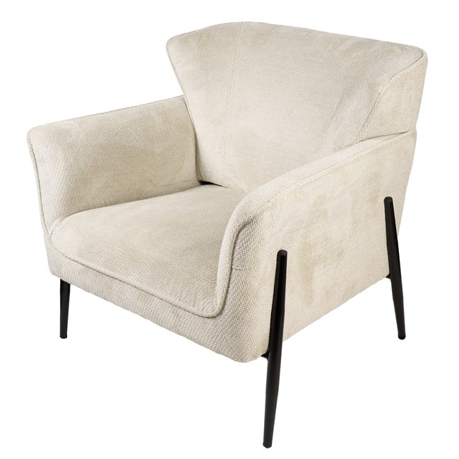 Armchair Dolni, cream color, H83x81x83cm, seat H44cm