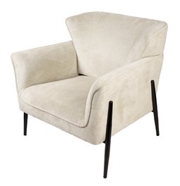 Armchair Dolni, cream color, H83x81x83cm, seat H44cm