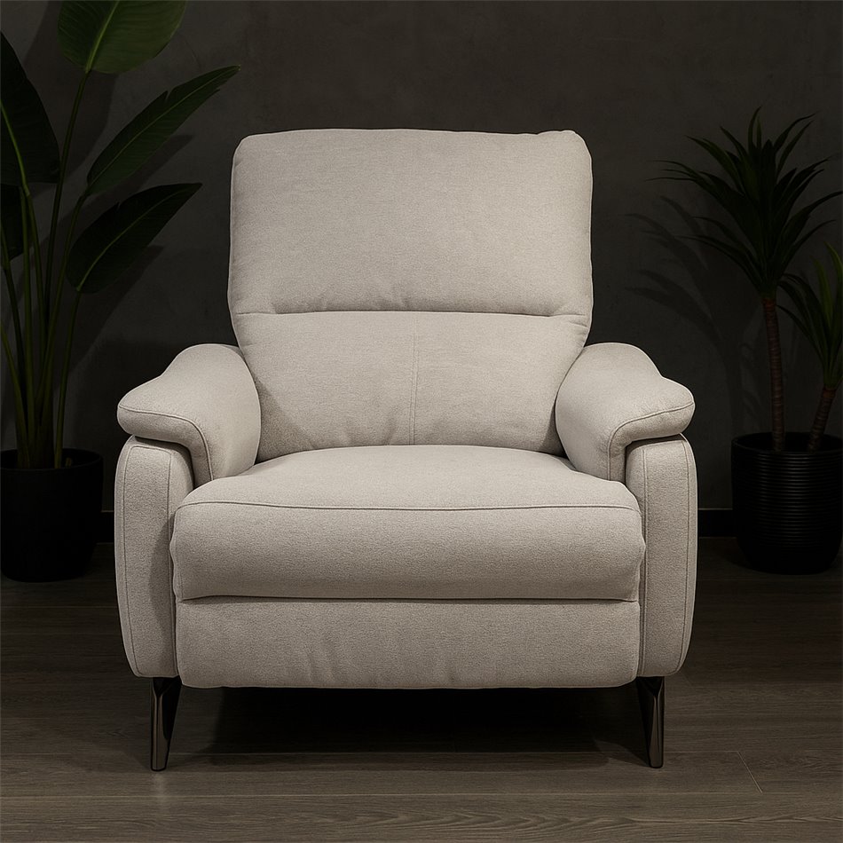 Electric recliner Olleo, light gray, H85-102x85x95-155cm, seat height 52cm