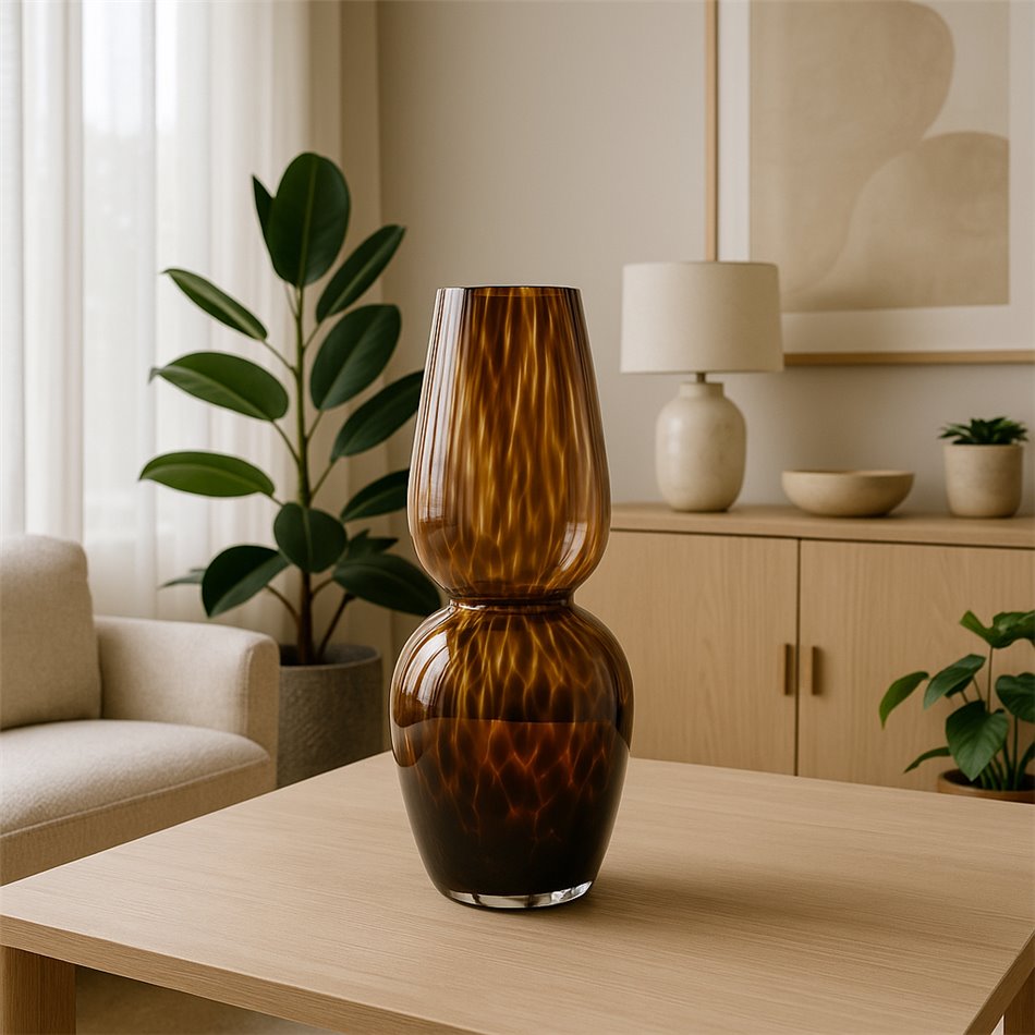 Vaas Tortoise Shell, pruun, klaas, H35cm, D15cm