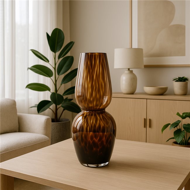 Vaas Tortoise Shell, pruun, klaas, H35cm, D15cm