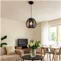 Pendant lamp Noda, black, H35-135cm D28cm, E27 40W(MAX) 
