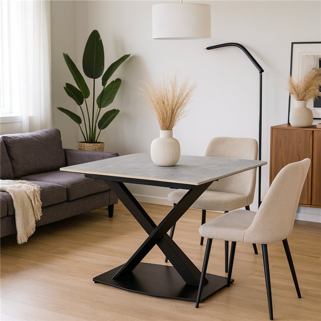 Extendable dining table Vogue, 12mm ceramic top, 140-210x90cm H76cm