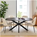 Dining table Bernardino, dark gloss ceramic, 160x90cm H76cm