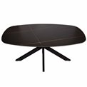 Dining table Bernardino, dark gloss ceramic, 160x90cm H76cm
