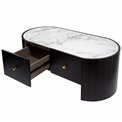 Coffee table Romanna COFF, 12mm sintered stone/MDF/oak veneer, H45x120x60cm
