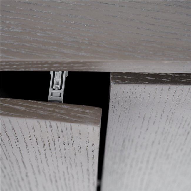 Puhvetkapp Ramma SB, tamme spoon/MDF/metall, hall/kuldne värv, H80x180x48cm