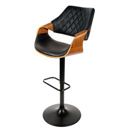 Барный стул Sandhaugt black 031, ореховый цвет/черный, H96-118x54x54cm, высота сиденья 62-84cm