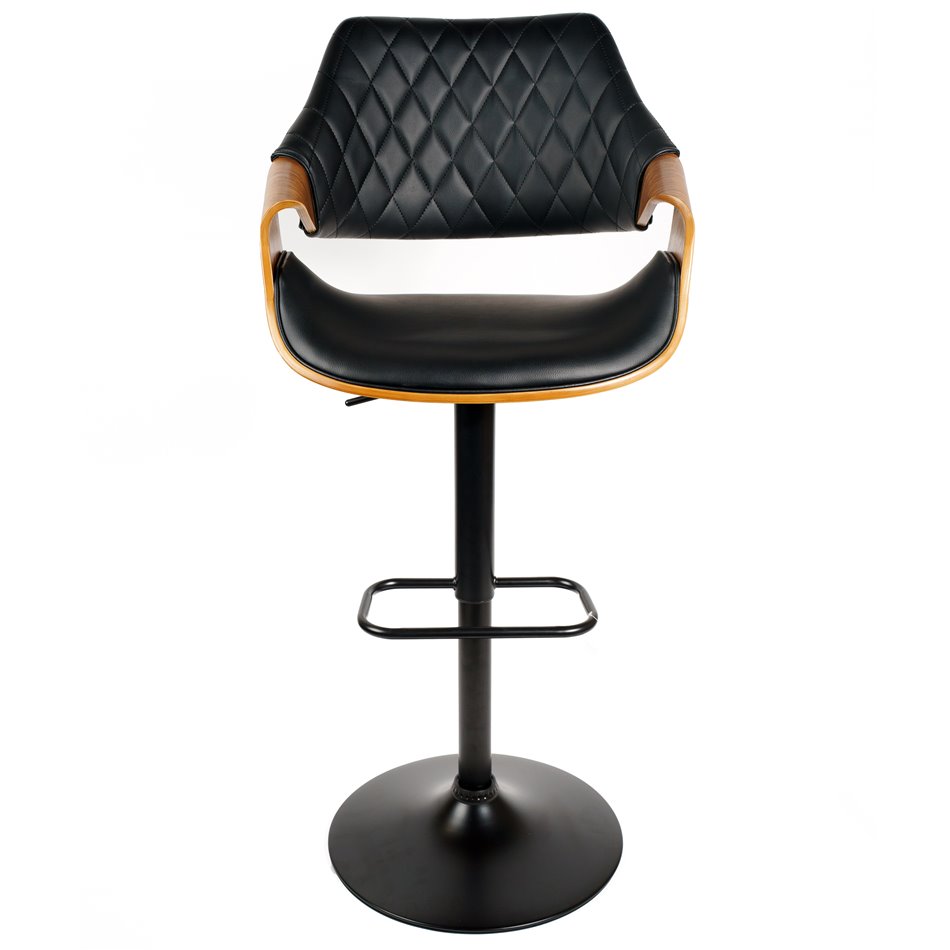 Барный стул Sandhaugt black 031, ореховый цвет/черный, H96-118x54x54cm, высота сиденья 62-84cm