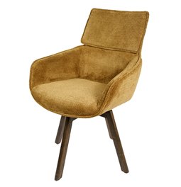 Söögitool Sarre 41, pruun/sinepikarva, 360 kraadi pööratav, H91x64.5x59cm, istumisosa kõrgus 49.5cm