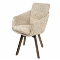 Dining chair Sarroka, brown/taupe, rotatable 360 degrees, H87x57x59.5cm, seat height 50cm