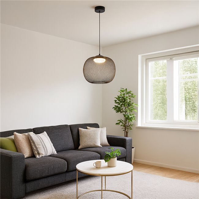 Подвесной светильник Mariolla, black, LEDx8W, 3000K, H40-130cm, D35cm