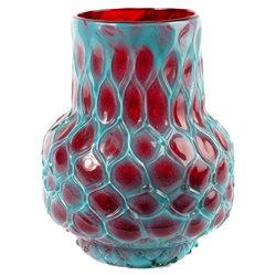 Ваза Deli Blue, стекло, синий/красный, H21cm, D18cm