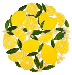 Placemat Pagonda, yellow/green, D35cm