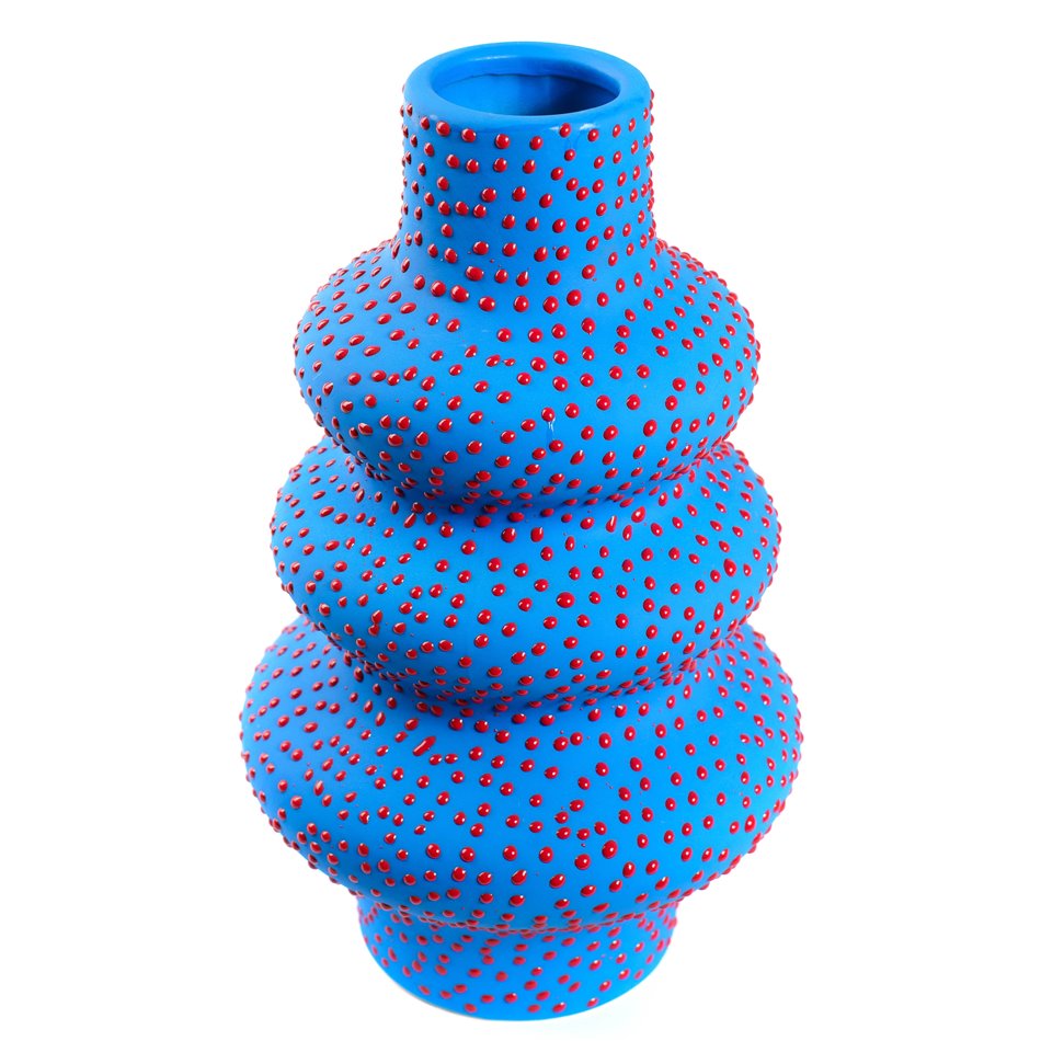 Vaas Blue, keraamika, sinine/punane, H32x19.3x19.3cm