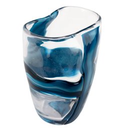 Vaas Dansk M, klaas, läbipaistev/sinine, H23.5cm, D18.5cm
