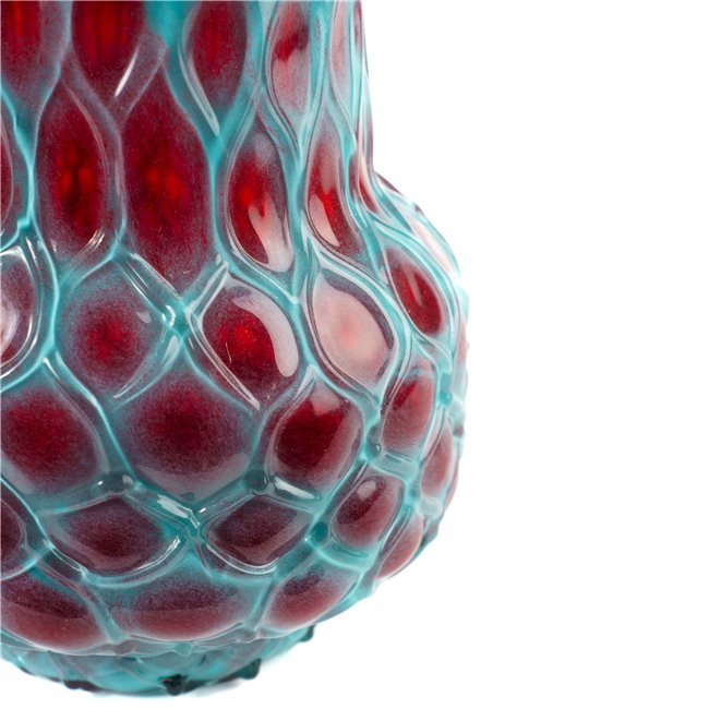 Ваза Deli Blue, стекло, синий/красный, H21cm, D18cm