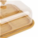 Bamboo plate Fridy w lid, H13.5x24.5x24.5cm
