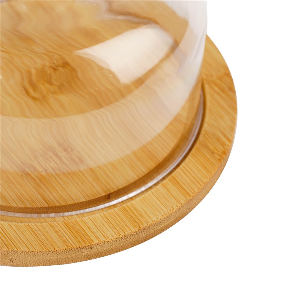 Bamboo plate Frinbruk w lid, H11cm, D16cm