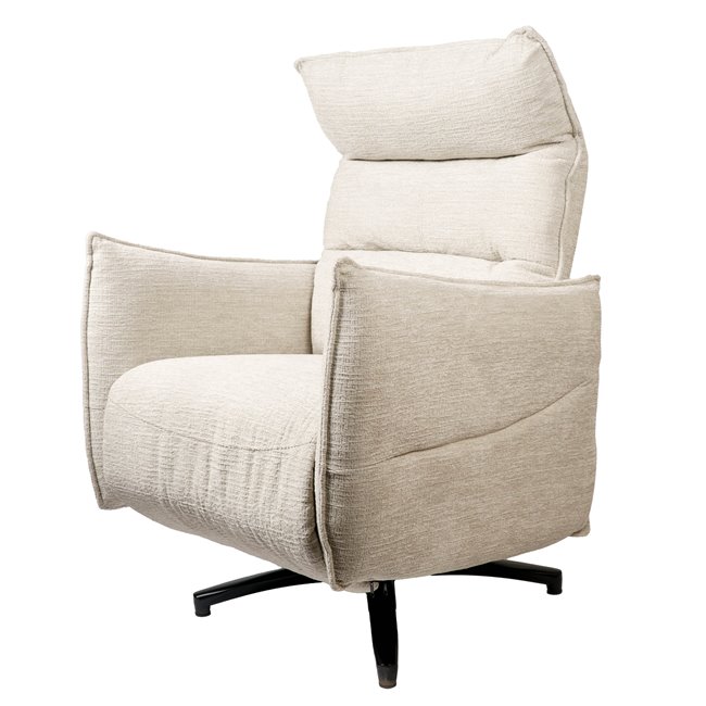 Electric recliner Amandy Kansas 4 natural K, 2 motors, cream, rotatable 360 degrees, H74-110x76x90-158cm, seat height 40-51cm