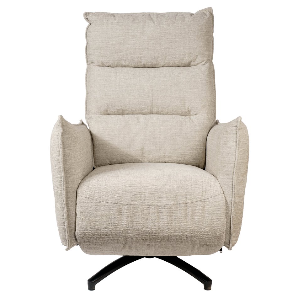 Electric recliner Amandy Kansas 4 natural K, 2 motors, cream, rotatable 360 degrees, H74-110x76x90-158cm, seat height 40-51cm