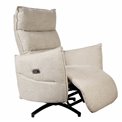 Electric recliner Amandy Kansas 4 natural K, 2 motors, cream, rotatable 360 degrees, H74-110x76x90-158cm, seat height 40-51cm