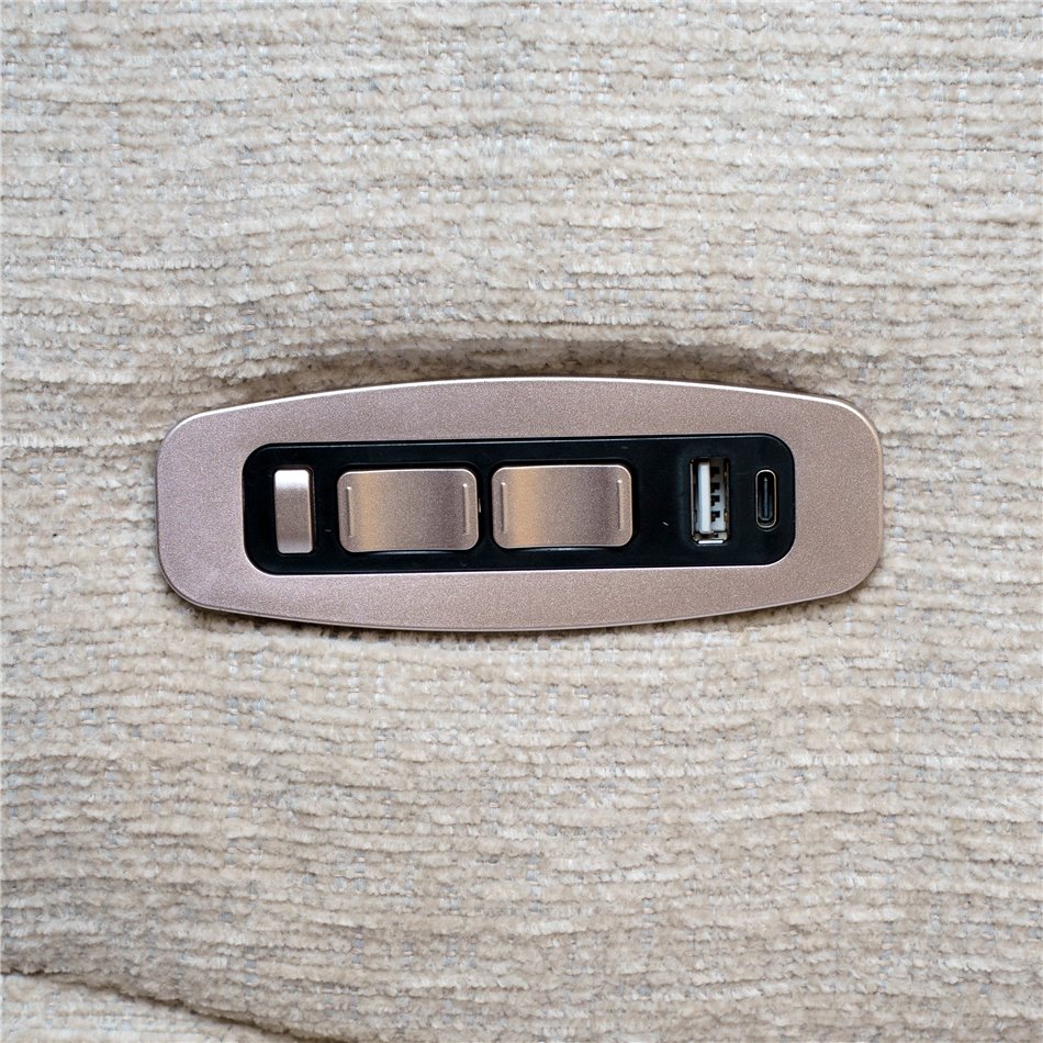 Electric recliner Amandy Kansas 4 natural K, 2 motors, cream, rotatable 360 degrees, H74-110x76x90-158cm, seat height 40-51cm